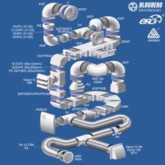 Co tròn 90 độ nhựa ống gió ERA - 10KKP/ 12.5KKP/ 15KKP/ 16KKP - Hàng Nga nhập khẩu chính hãng