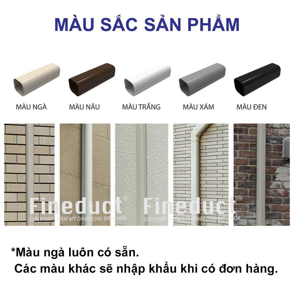 Trunking Nhựa Fineduct Nối Giảm Ống Cứng Màu Ngà JB - 108/128/1210 [Hộp che ống đồng máy lạnh / Air Conditioner Line Set cover]