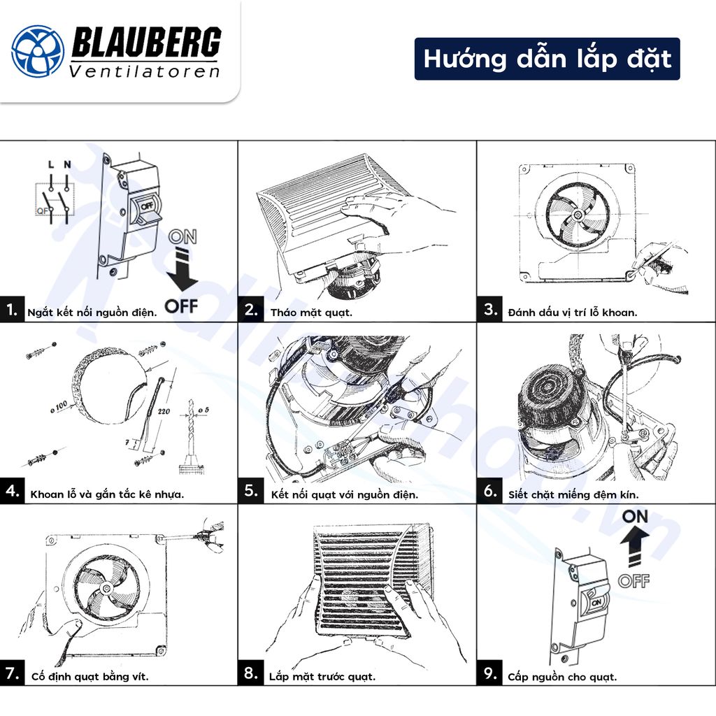 Quạt HT gắn tường, trần - Brise Max