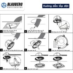 Quạt thông gió gắn trần BLAUBERG - Ultra 250 mặt bích vuông - Hàng Nhập Khẩu