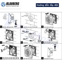 Quạt hướng trục cho phòng tắm, phòng vệ sinh BLAUBERG - SILEO - Hàng n