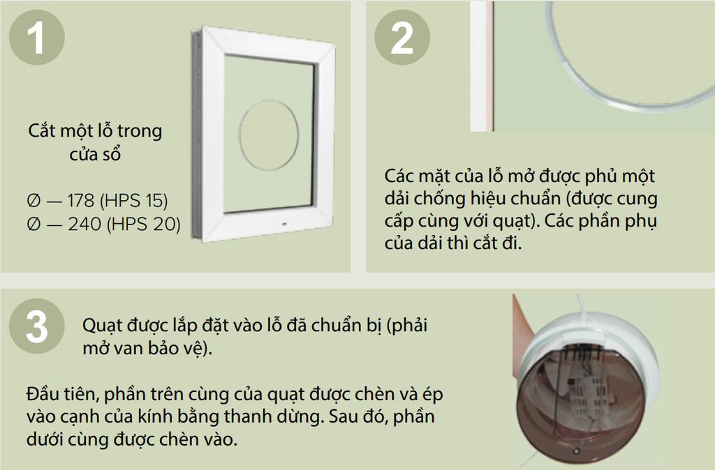 Quạt thông gió gắn kính HPS 20 - SB D200 - ERA