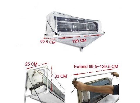 Áo trùm vệ sinh máy lạnh (NGUYÊN BỘ) - 128 CM x 82 CM / 2Kg < máy 3 HP