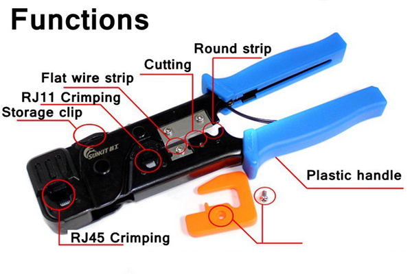 Kìm bấm cáp mạng 2 tác dụng RJ45/11- Sunkit 868G