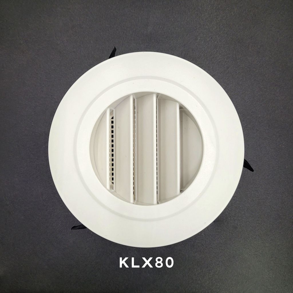 Miệng gió nhựa tròn cổ lưới kiểu lá xếp KLX