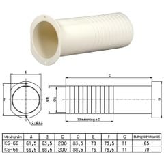Ống sleeve nhựa chờ xuyên vách, phụ kiện đường ống điều hòa BAKUMA - KS - Hàng nhập khẩu Nhật Bản
