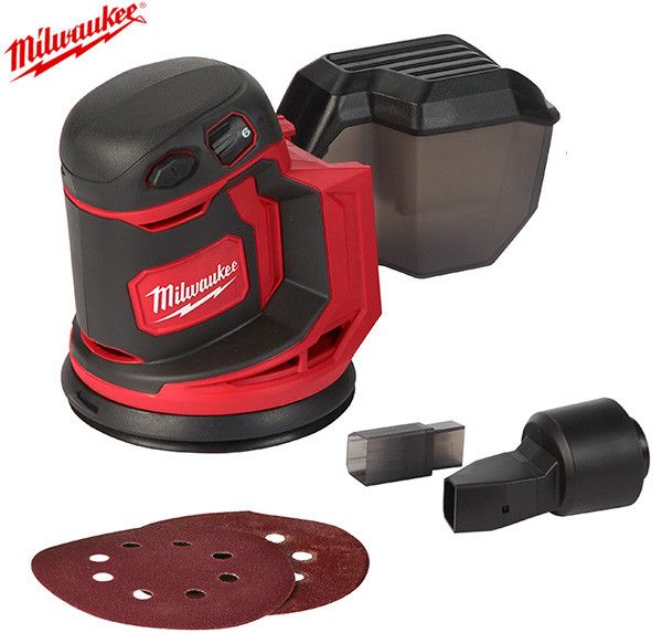 Máy chà nhám 18V, dùng pin - Milwaukee - M18 BOS125-0X0 (Chưa pin & sạc - Hàng chính hãng, bảo hành 12 tháng)