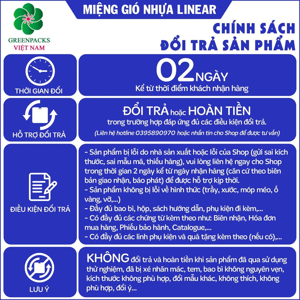 [HÀNG ĐẶT TRƯỚC] Miệng gió nhựa Linear