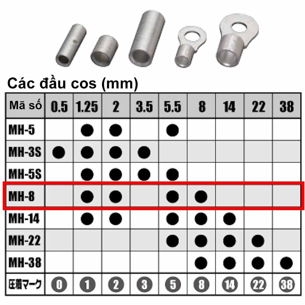 Kìm bấm cos MARVEL Nhật Bản MH-8 - Hàng nhập khẩu chính hãng Nhật Bản