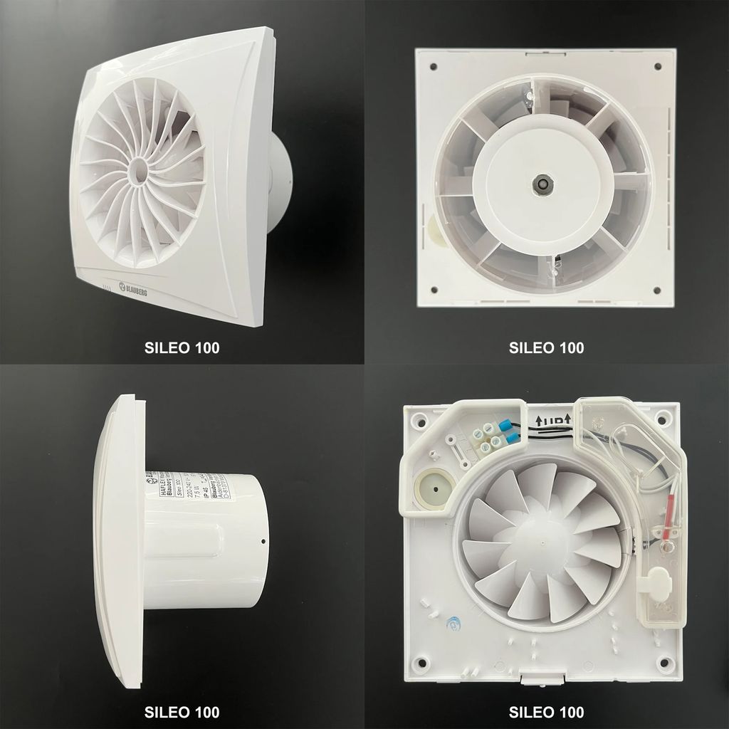 Quạt hướng trục cho phòng tắm, phòng vệ sinh BLAUBERG - SILEO - Hàng n
