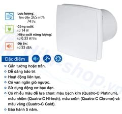 Quạt hướng trục gắn tường, trần BLAUBERG - QUATRO C - Hàng nhập khẩu chính hãng