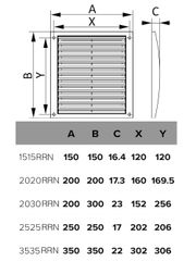 Miệng gió louver nhựa vuông ngoài trời ERA - RRN - Hàng Nga nhập khẩu chính hãng