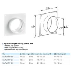Mặt bích vuông, ống tròn ống gió BLAUBERG - RVP - Hàng Nhập Khẩu
