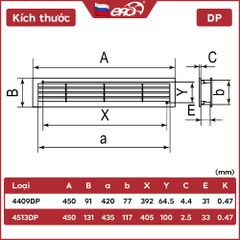 Miệng gió louver nhựa chữ nhật gắn cửa (2 cái/ bộ) ERA - 4513DP