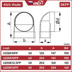 Co Chuyển Ống Vuông ống gió - Miệng Gió Tròn ERA - 612SK10FP/620SK10FP/620SK12.5FP/620SK16FP - Hàng Nga nhập khẩu chính hãng