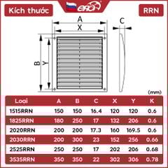 Miệng gió louver nhựa vuông ngoài trời ERA - RRN - Hàng Nga nhập khẩu chính hãng