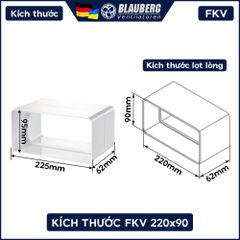 Nối ống nhựa chữ nhật BLAUBERG - FKV 220x90 - Hàng nhập khẩu chính hãng