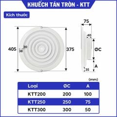 Cửa gió nhựa khuếch tán tròn (Lớn) - KTT