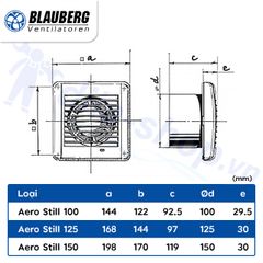 Quạt hướng trục gắn tường, trần BLAUBERG - AERO STILL VINTAGE - Hàng nhập khẩu chính hãng