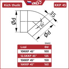 Co tròn 45 độ nhựa ống gió ERA - KKP 45 - Hàng Nga nhập khẩu chính hãng