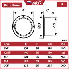 Mặt bích nối ống tròn ống gió ERA - F - Hàng Nga nhập khẩu chính hãng