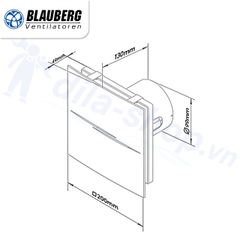 Quạt hướng trục gắn tường, trần BLAUBERG - Sileo Design 100