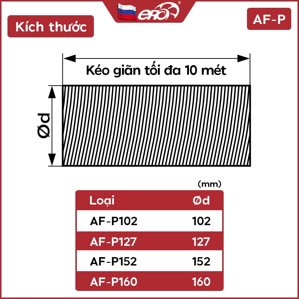 Ống gió mềm NHÔM ống gió ERA - AF-P - 10m/ống - Hàng Nga nhập khẩu chính hãng