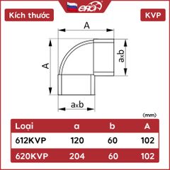 Co vuông đứng 90 Độ ống gió ERA - 612KVP/ 620KVP - Hàng Nga nhập khẩu chính hãng