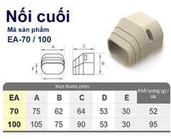 Trunking Nhựa Fineduct Nối Cuối Màu Ngà EA - 70/100 [Hộp che ống đồng máy lạnh / Air Conditioner Line Set cover]