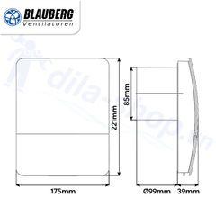 Quạt hướng trục gắn tường, trần BLAUBERG - CABRIO - Hàng Nhập Khẩu