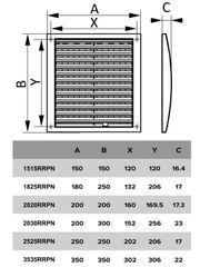 Cửa gió nhựa vuông điều chỉnh lưu lượng ERA - RRPN - Hàng Nga nhập khẩu chính hãng