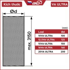 Ống gió bán cứng nhôm đặc biệt 3m - ERA - VA ULTRA - Hàng Nga nhập khẩu chính hãng