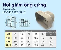 Trunking Nhựa Fineduct Nối Giảm Ống Cứng Màu Ngà JB - 108/128/1210 [Hộp che ống đồng máy lạnh / Air Conditioner Line Set cover]