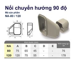 Trunking Nhựa Fineduct Nối Chuyển Hướng 90 Độ Màu Ngà NA - 80/120 [Hộp che ống đồng máy lạnh / Air Conditioner Line Set cover]