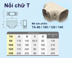 Trunking Nhựa Fineduct Nối Chữ T Màu Ngà TA - 80/100/120/140 [Air Conditioner Line Set cover]