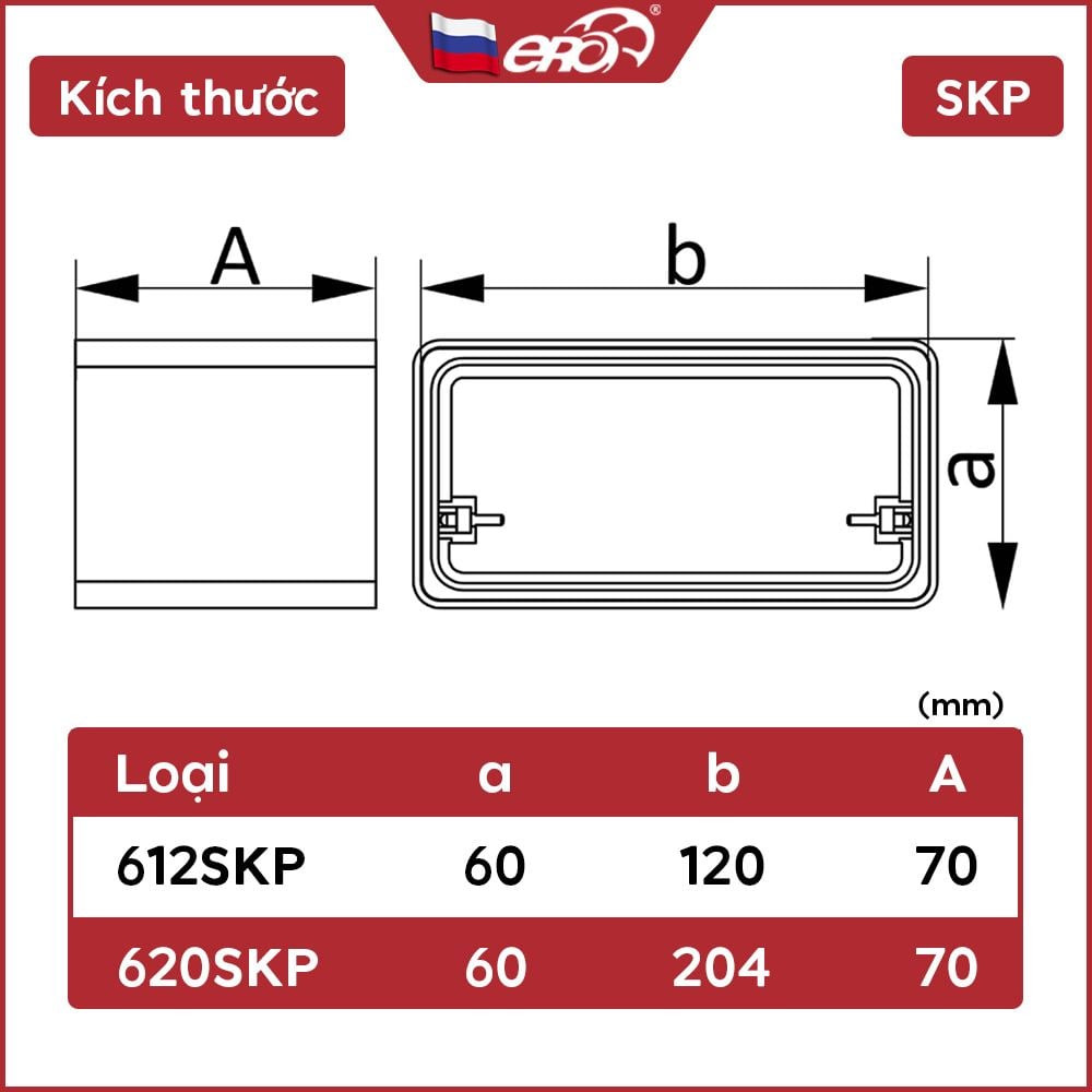 Nối Ống Chữ Nhật ống gió ERA -  612SKP/ 620SKP - Hàng Nga nhập khẩu chính hãng