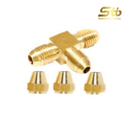 T (tee) 3 đầu côn lồi Tee Triple Unio brass 6mm (số 4)/ 8mm (số 5)/ 10mm (số 6)/ 10mm (số 7)/ 12mm (số 8)/ 16mm (số 10) - Bằng đồng