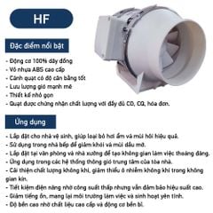 Quạt thông gió hút mùi đường ống HF - D100 / D125 / D150 / D200 / D250 / D315