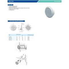 Cửa gió nhựa tròn (cổ tròn và lưới côn trùng)  BLAUBERG - DECOR  80s/ 100s/ 125s/ 150s - Hàng nhập khẩu chính hãng