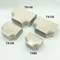Trunking Nhựa Fineduct Nối Chữ T Màu Ngà TA - 80/100/120/140 [Air Conditioner Line Set cover]