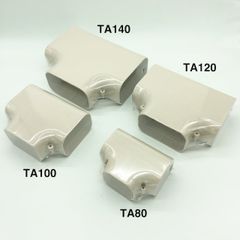 Trunking Nhựa Fineduct Nối Chữ T Màu Ngà TA - 80/100/120/140 [Hộp che ống đồng máy lạnh / Air Conditioner Line Set cover]