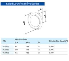 Cửa gió kiểu đĩa tròn INOX BLAUBERG - VSR - Hàng nhập khẩu chính hãng