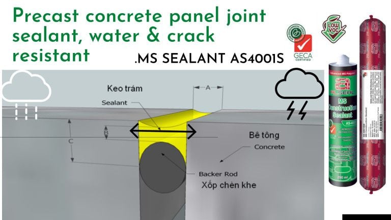 [Liên hệ ngay] Keo trám hiệu suất cao Malaysia - MS Sealant AS4001S - Trắng/ Xám