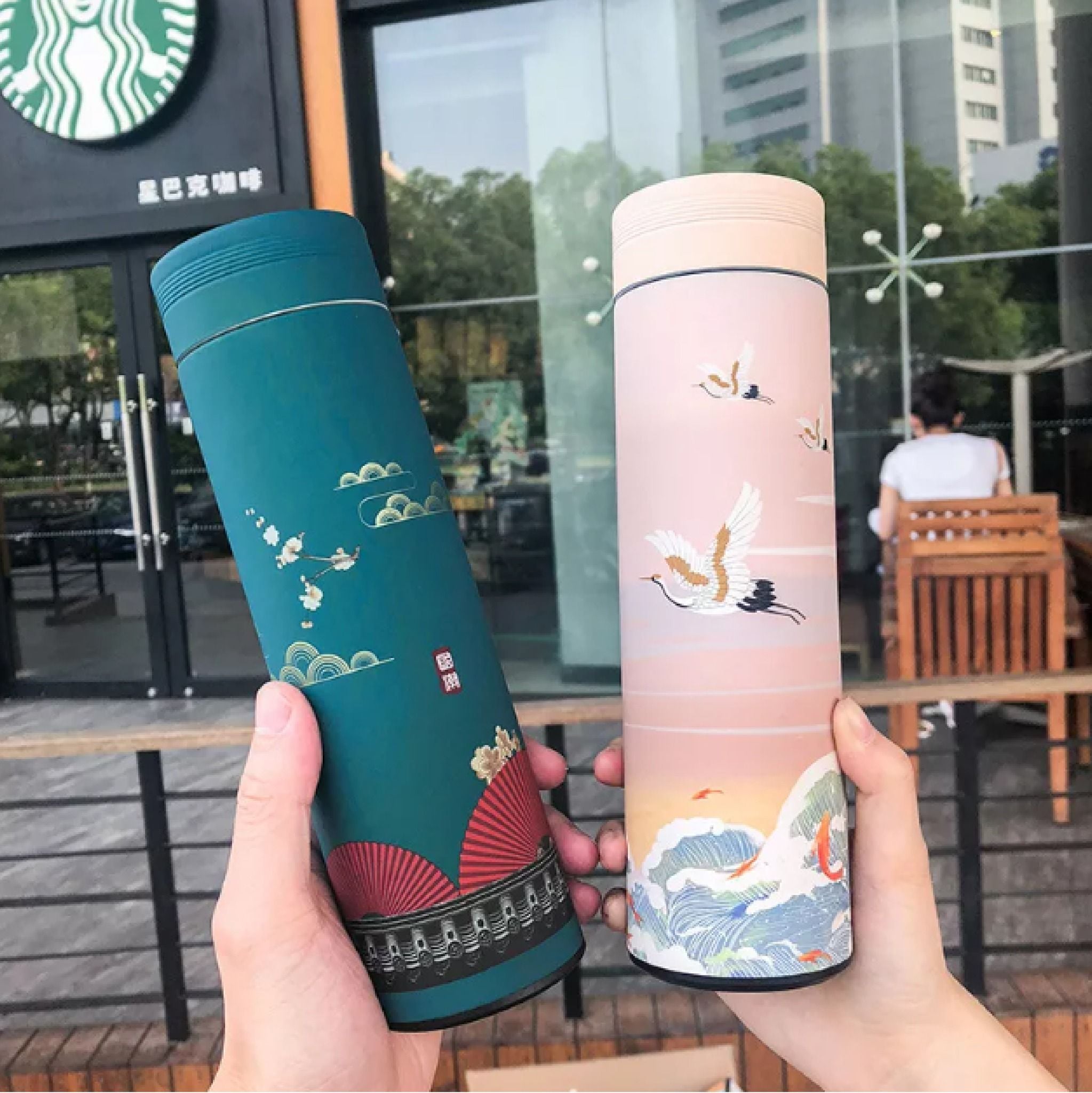  Bình Giữ Nhiệt Nóng Lạnh Hoa Văn Chinh Hạc (C/450ml) 