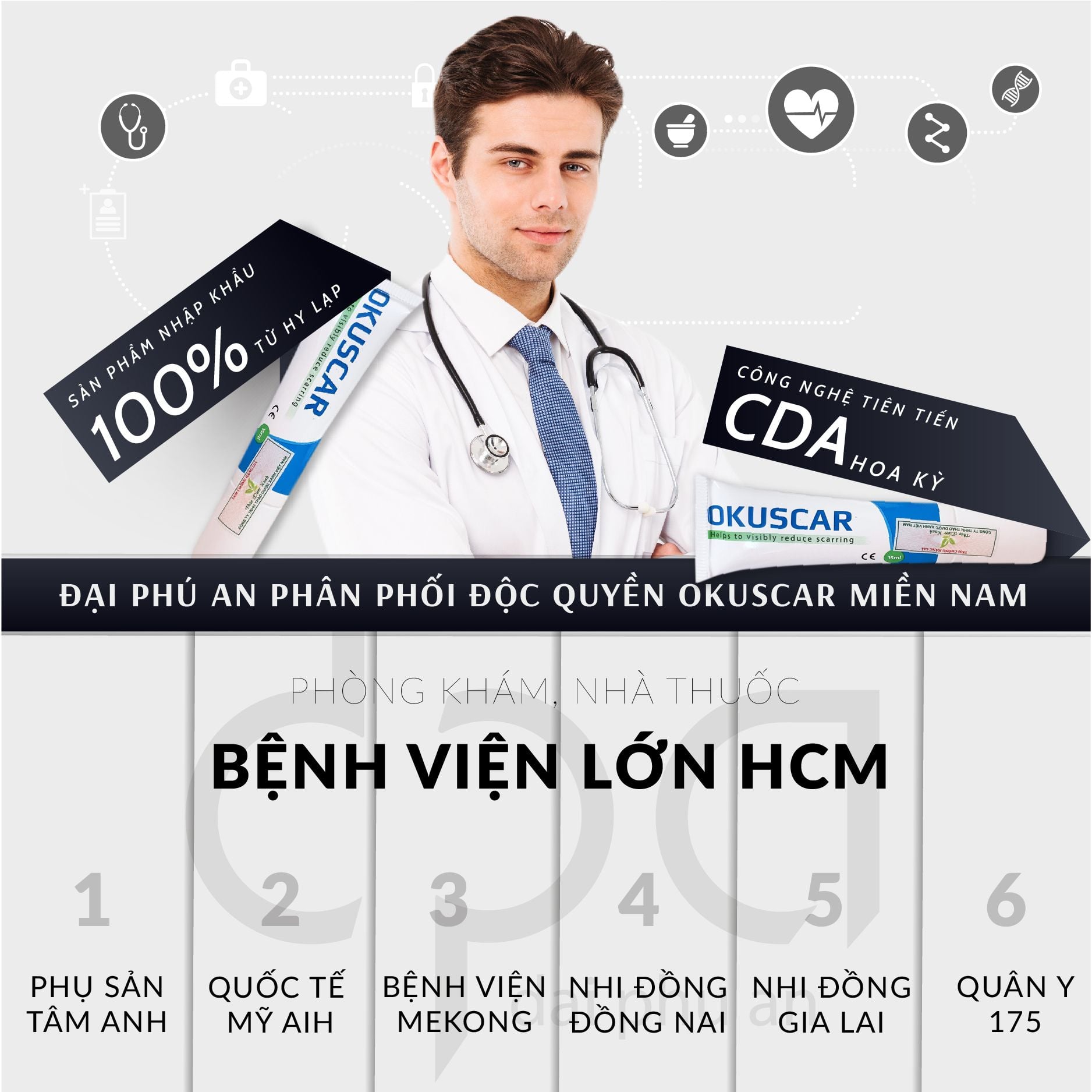  Gel Trị Sẹo Okuscar thương hiệu 25 năm Hy Lạp (Tuýp/15ml) 