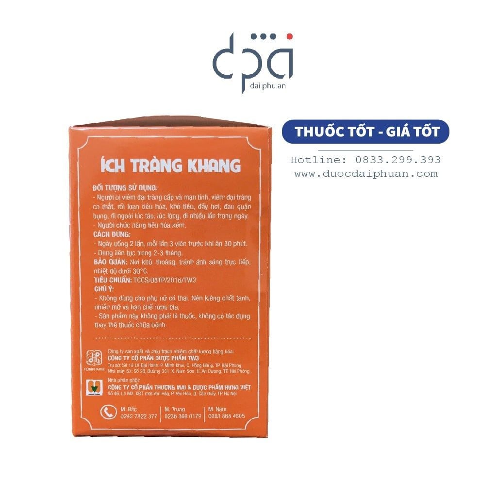  Viên Uống Hỗ Trợ Viêm Loét, Rối Loạn Tiêu Hóa Ích Tràng Khang - Lọ 60 viên nang cứng 