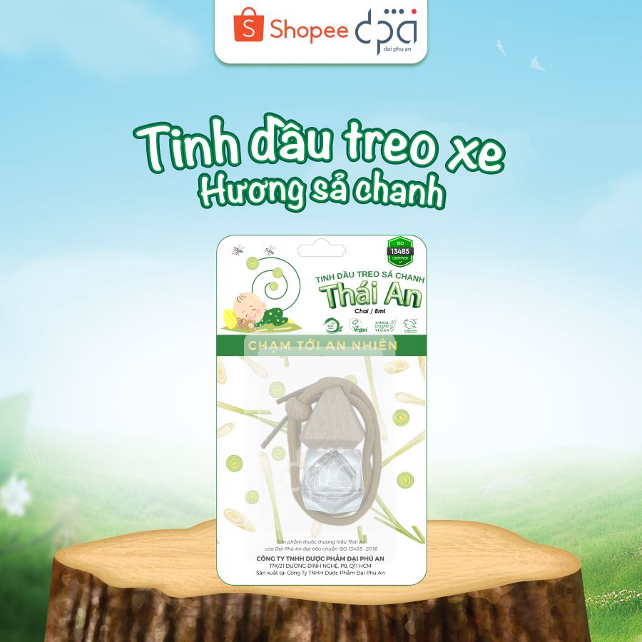 Tinh Treo Tự Nhiên Hương Sả chanh Thái An Khử Mùi Hiệu Quả (C/9ml) 
