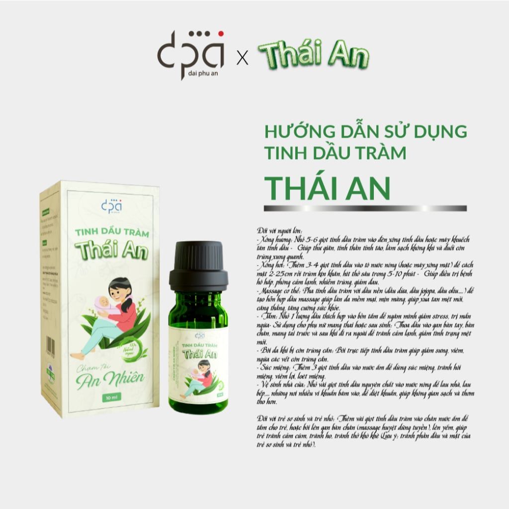  COMBO Dầu Khuynh Diệp Vỉ Thái An (C/30ml) Và Tinh Dầu Tràm Thái An (C/10ml) 