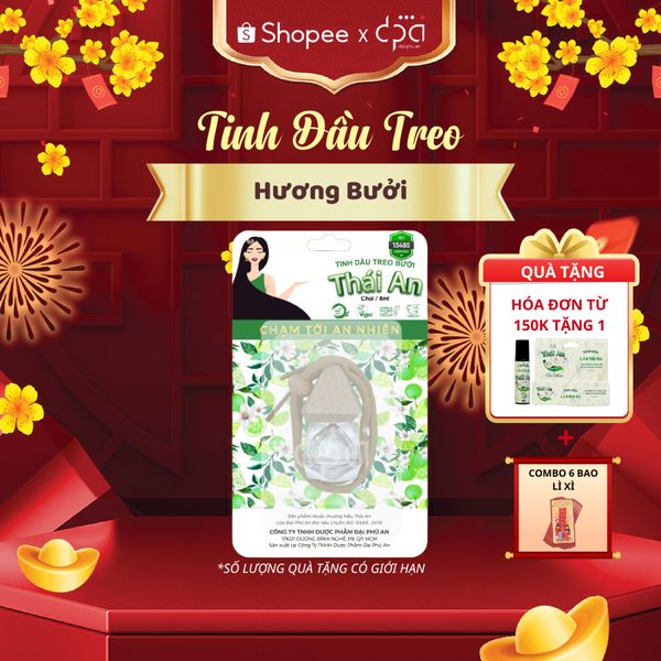  Tinh Dầu Treo Hương Bưởi Thái An Tự Nhiên Khử Mùi Thanh Lọc Không Khí (C/8ml) 