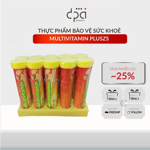  Viên sủi Multivitamin Pluszs vị cam tươi Hà Thành (Lốc/10T/20V) 